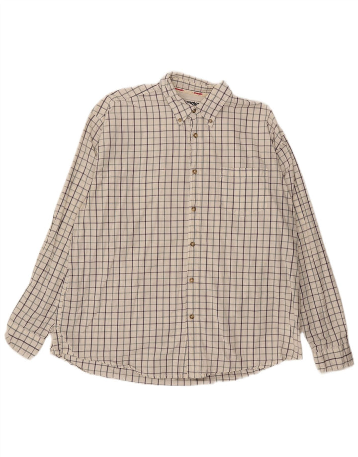 Camisa masculina WRANGLER XL algodão xadrez branco