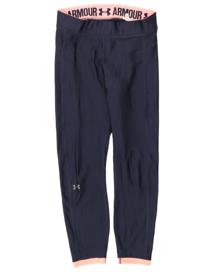 Under Armour Womens Crop Graphic Leggings Reino Unido 12 Médio Azul Marinho