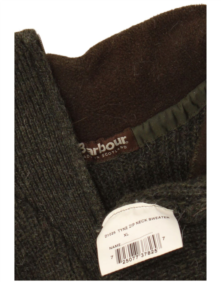 Suéter masculino Barbour com zíper e gola XL cáqui nova lã