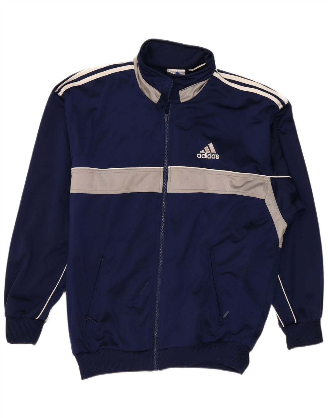 Adidas Mens Graphic Tracksuit Top Jacket Grande Azul Marinho Colorblock