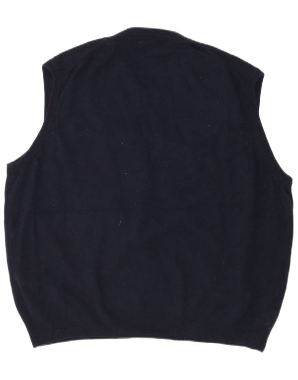 Regata masculina Marks & Spencer com colete 2XL de lã azul marinho