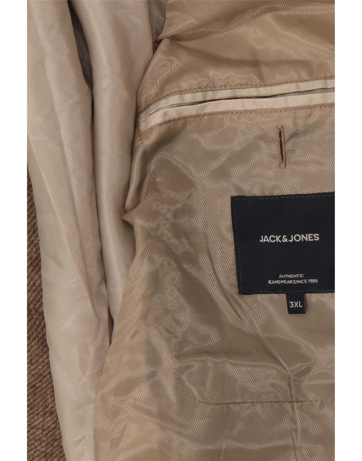 Sobretudo masculino Jack & Jones UK 46 3XL poliéster bege