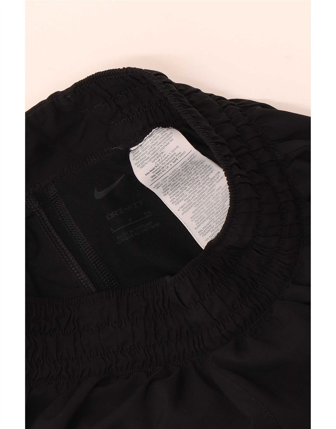 Shorts esportivos femininos Nike Dri Fit UK 8 pequenos poliéster preto