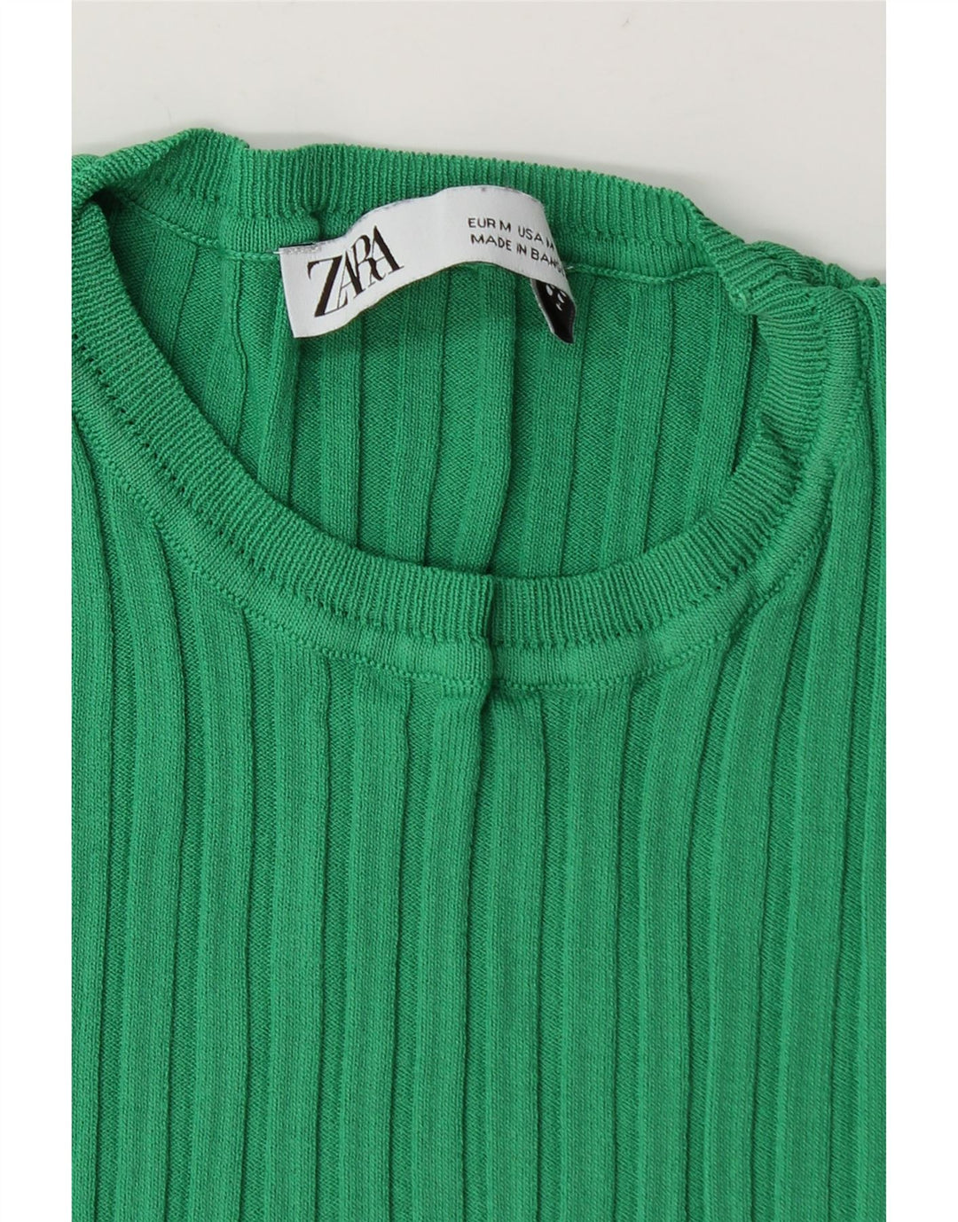 Camiseta Zara Feminina Crop Top UK 12 Verde Médio