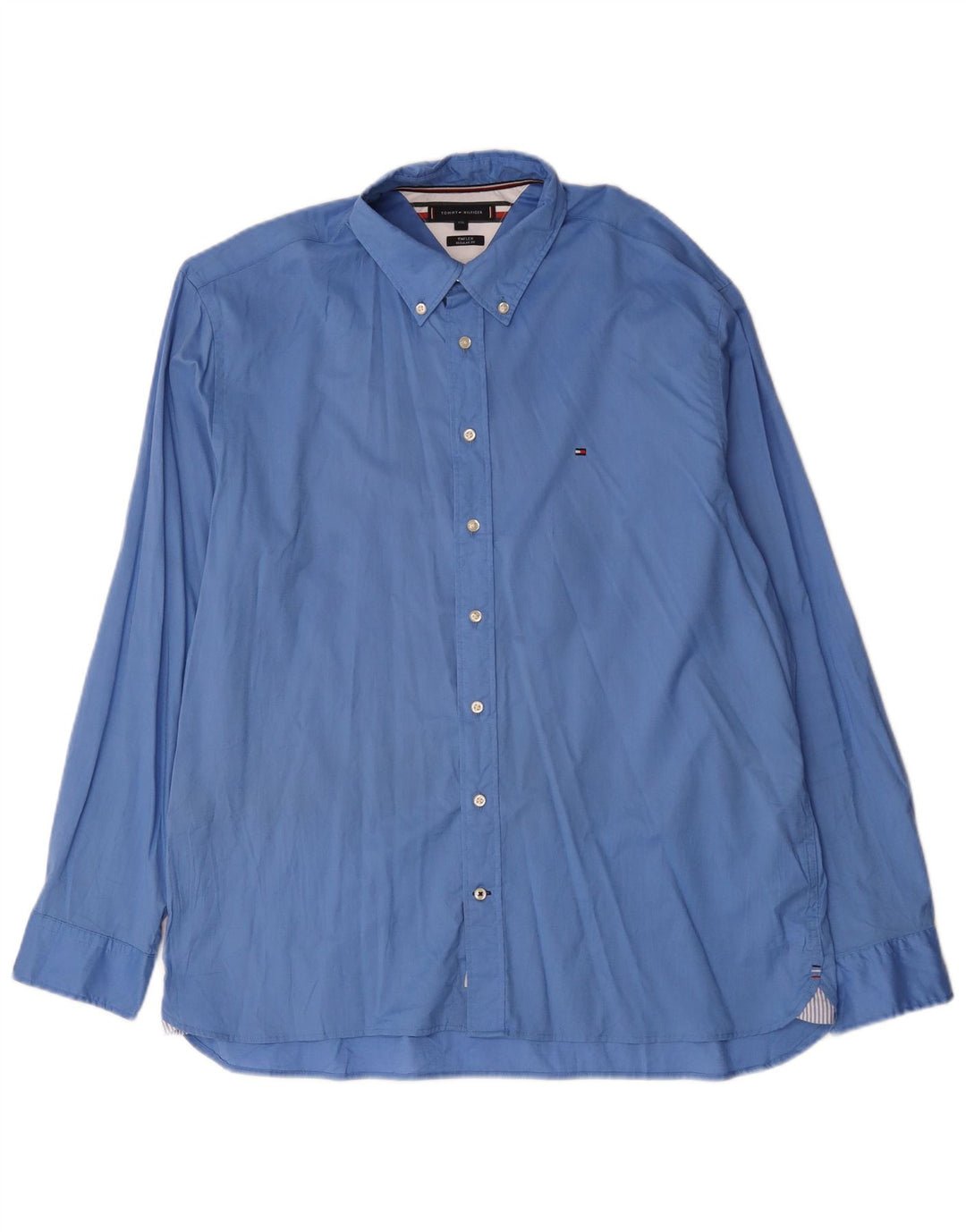 Tommy Hilfiger Camisa masculina regular fit 2XL algodão azul