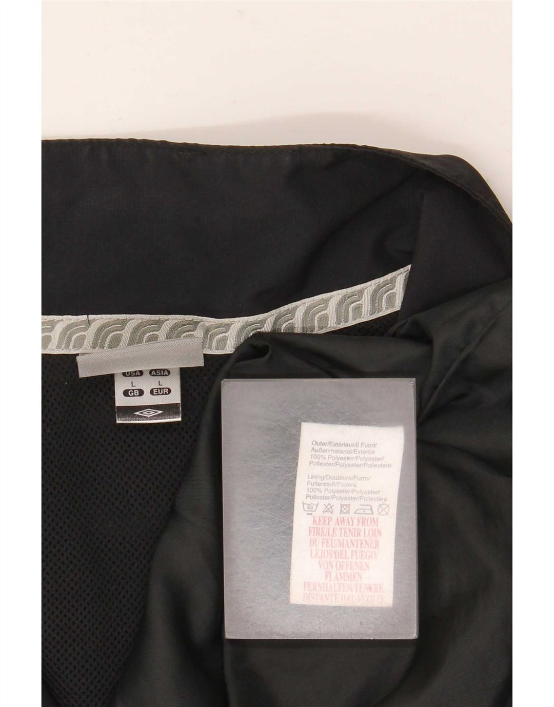 Umbro Mens Tracksuit Top Jacket Grande Poliéster Geométrico Preto