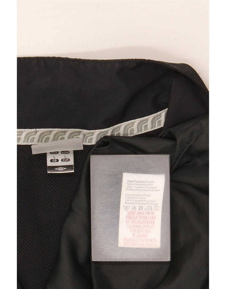 Umbro Mens Tracksuit Top Jacket Grande Poliéster Geométrico Preto