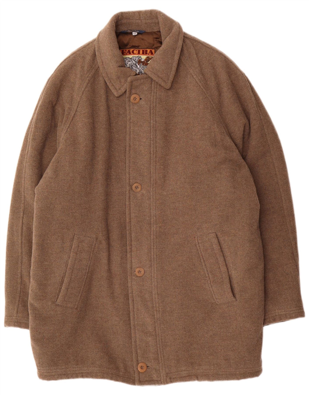 Sobretudo masculino Faciba IT 52 XL lã marrom