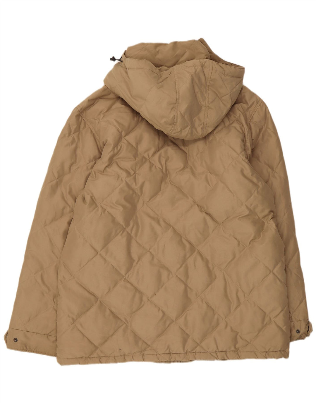 Jaqueta masculina acolchoada com capuz Sergio Tacchini UK 44 2XL poliéster bege