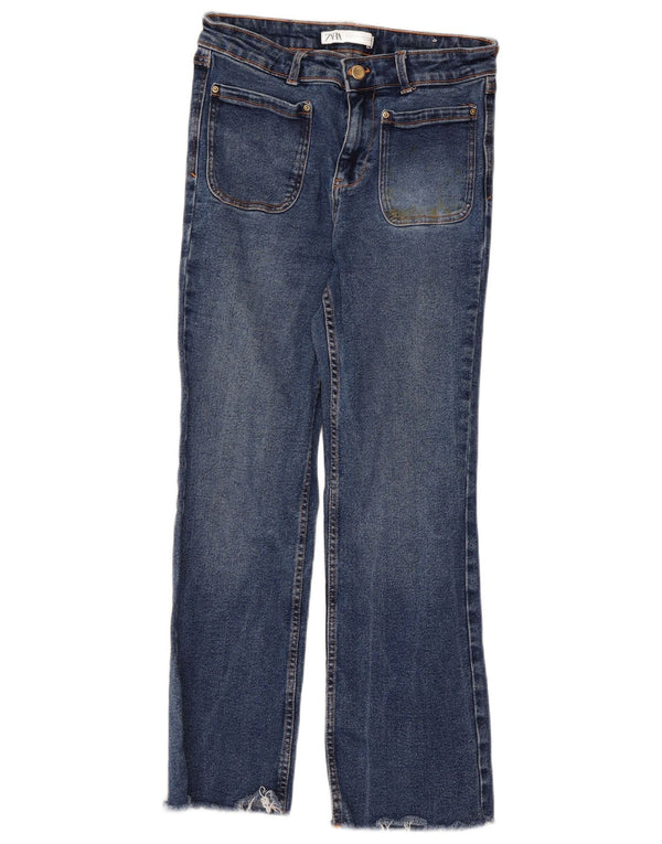 Calça jeans reta feminina Zara EU 36 XS W26 L25 azul algodão