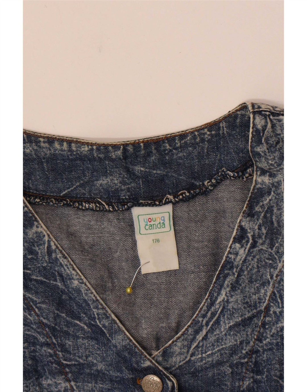 Canda Jaqueta jeans feminina cropped 15-16 anos algodão azul