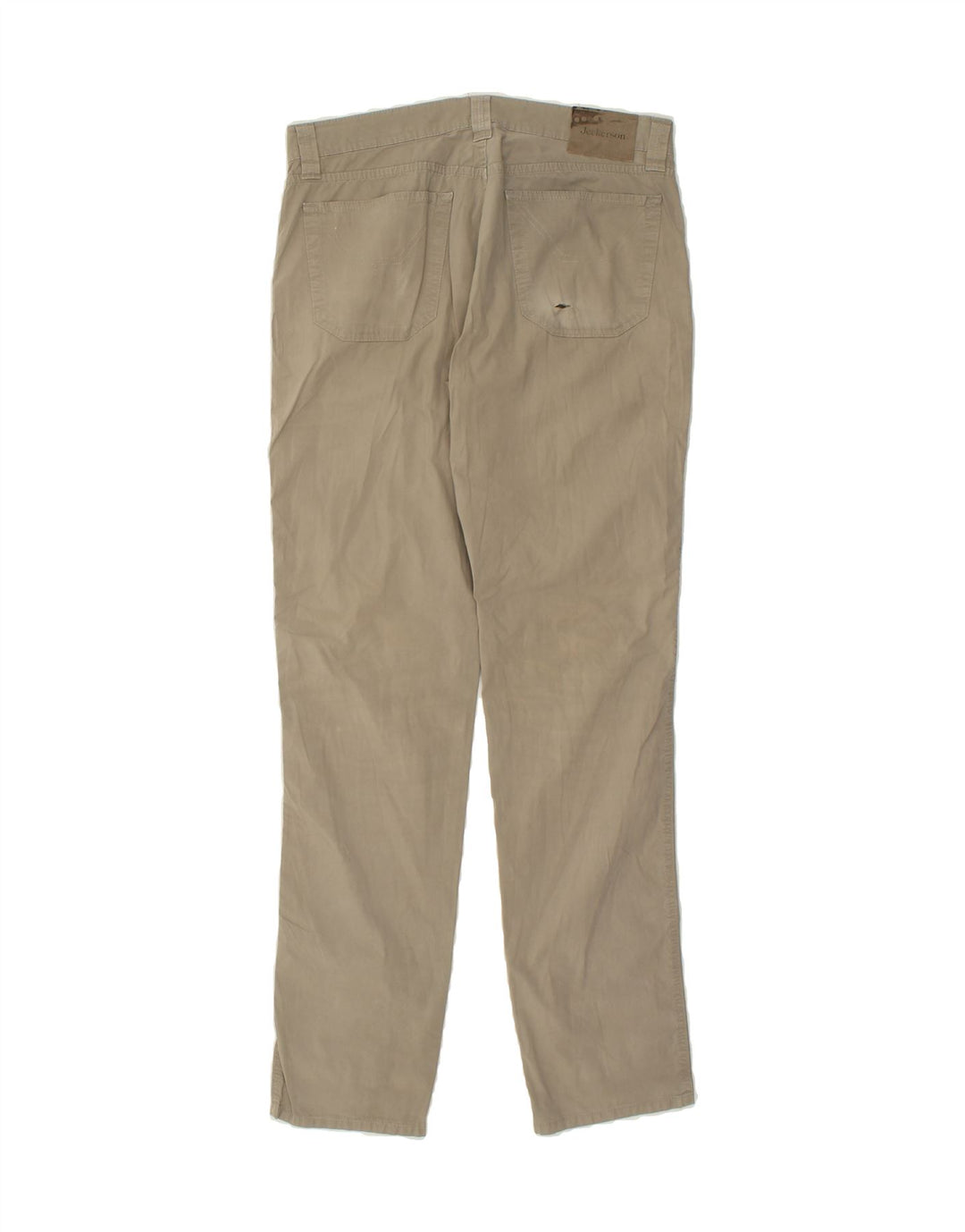 JECKERSON Mens Slim Fit Casual Trousers W33 L33 Beige Cotton Vintage Jeckerson and Second-Hand Jeckerson from Messina Hembry 