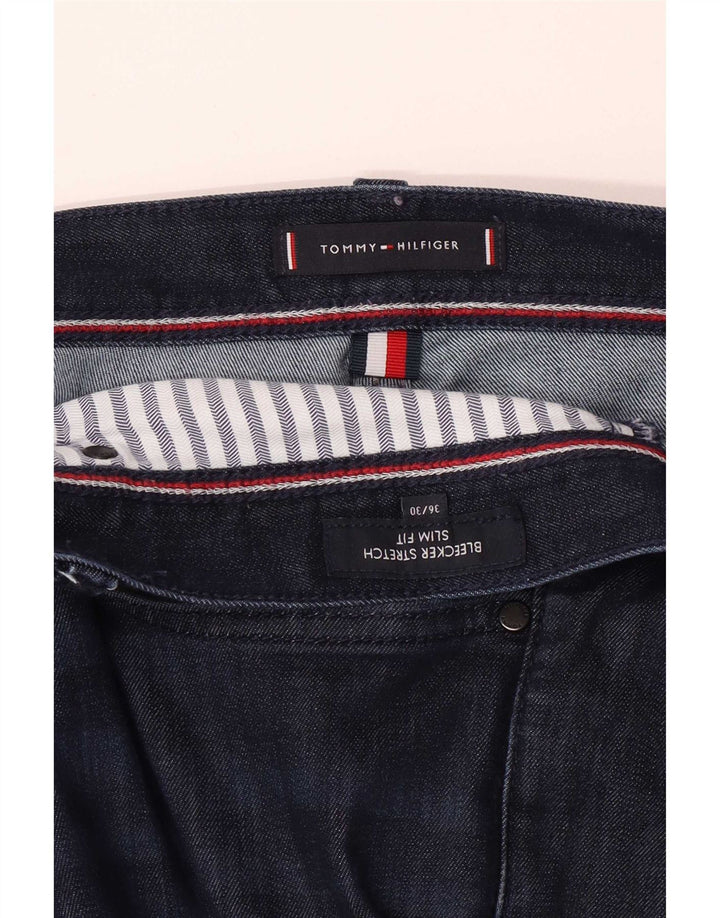 Tommy Hilfiger Masculino Bleecker Stretch Slim Jeans W36 L27 Azul Marinho