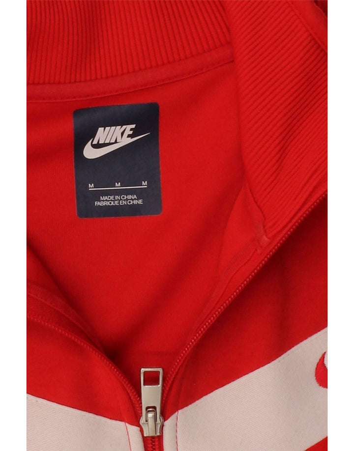 NIKE Mens Tracksuit Top Jacket Médio Vermelho Colourblock Algodão