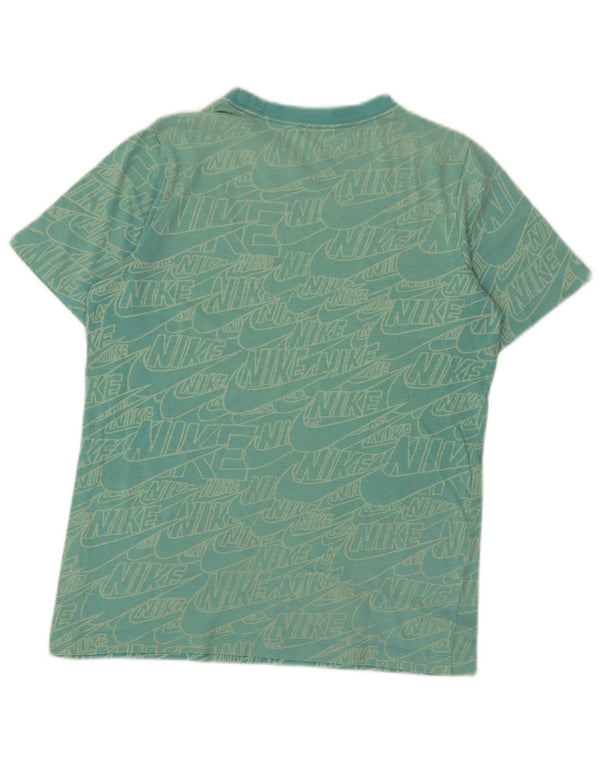 Camiseta gráfica Nike Boys Top 12-13 anos grande algodão turquesa