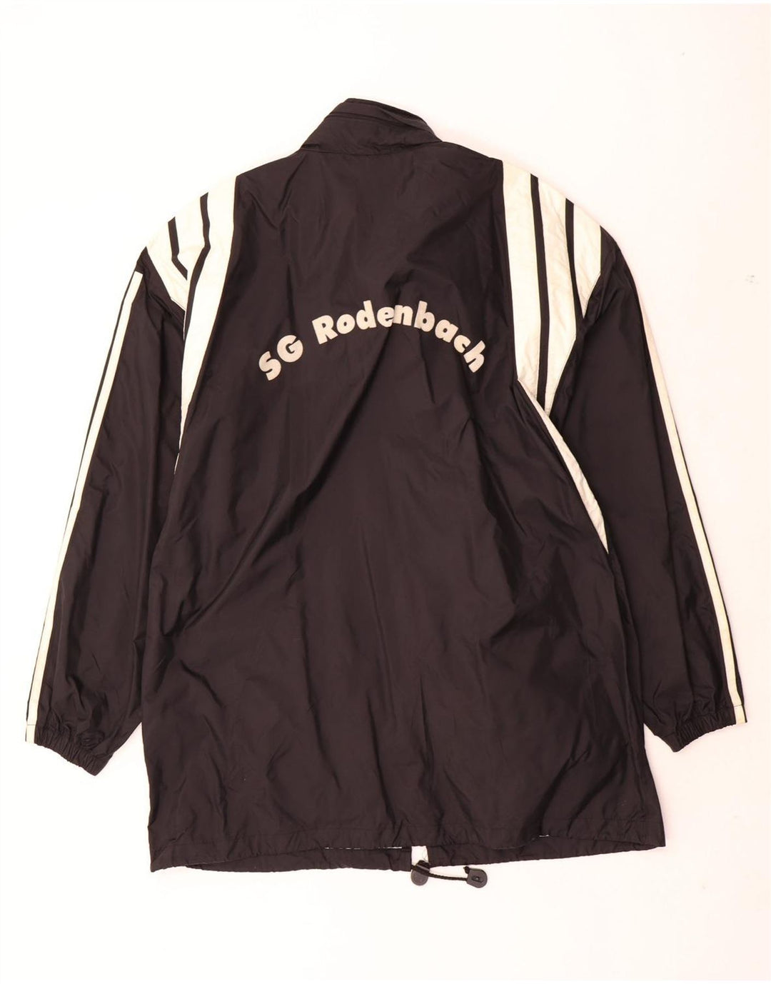 Jaqueta de chuva masculina Adidas UK 40/42 médio preto colorblock nylon