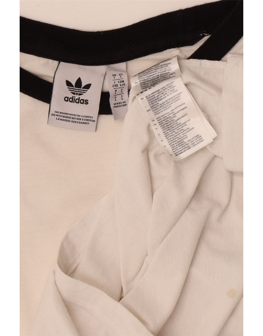 Adidas Mens Camiseta Top Grande Algodão Branco