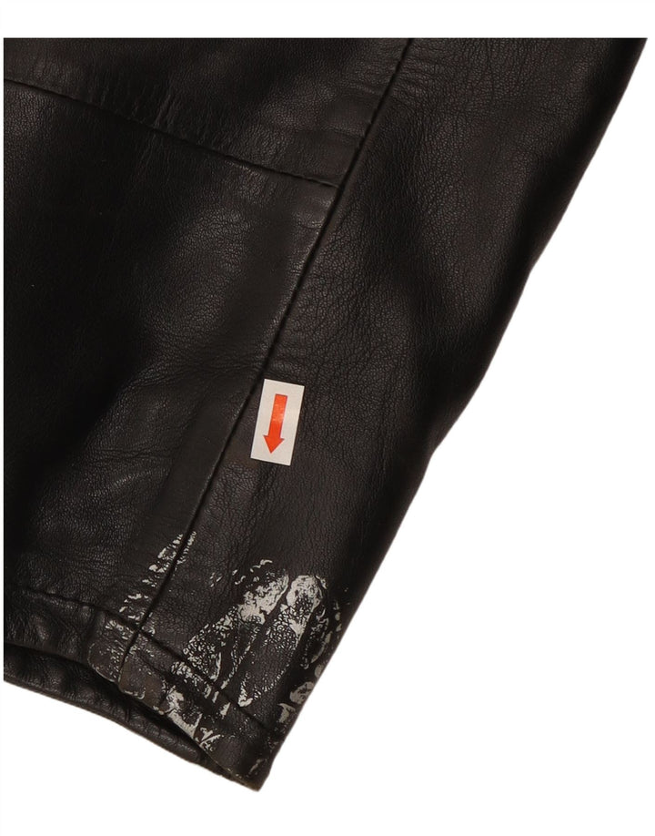 Jaqueta blazer masculina de couro com 4 botões da Conbipel IT 48 couro preto médio