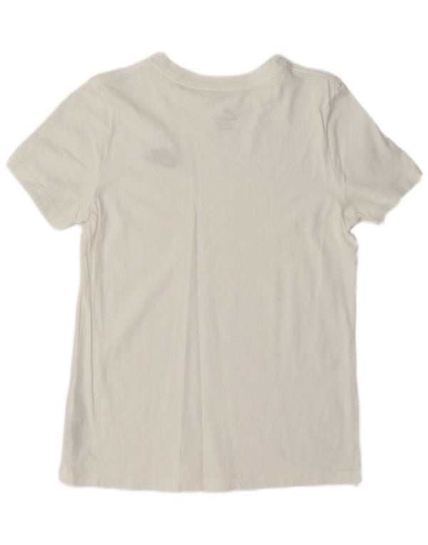 Camiseta feminina Nike UK 10 pequena algodão branco