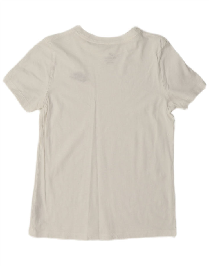 Camiseta feminina Nike UK 10 pequena algodão branco