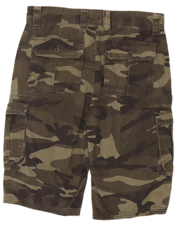 Shorts cargo masculino Mountain Warehouse W30 algodão camuflado verde médio