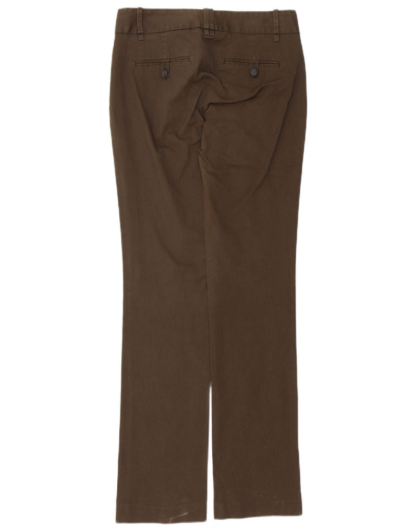Calça feminina Zara Bootcut Chino EU 38 Pequeno W28 L33 Algodão Marrom