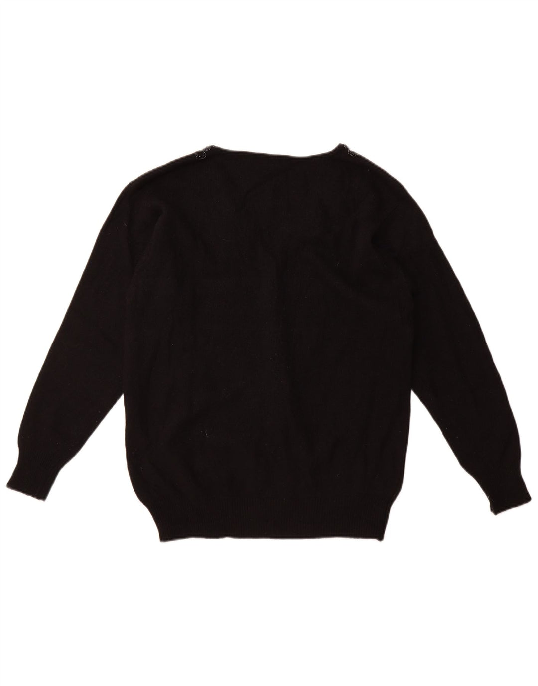 Suéter Cardigan Feminino Vintage Reino Unido 16 Grande Preto