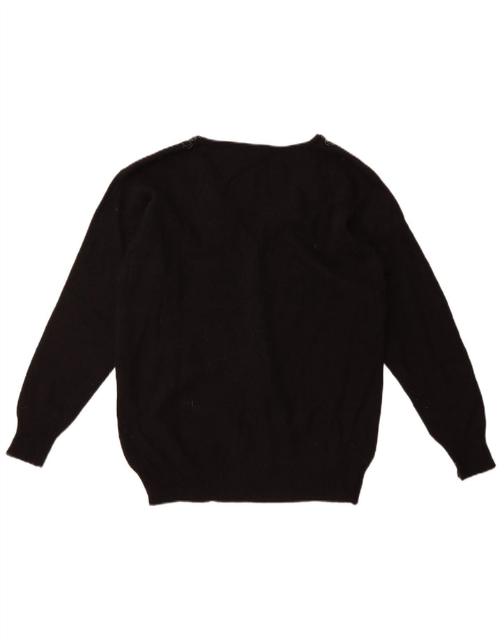 Suéter Cardigan Feminino Vintage Reino Unido 16 Grande Preto