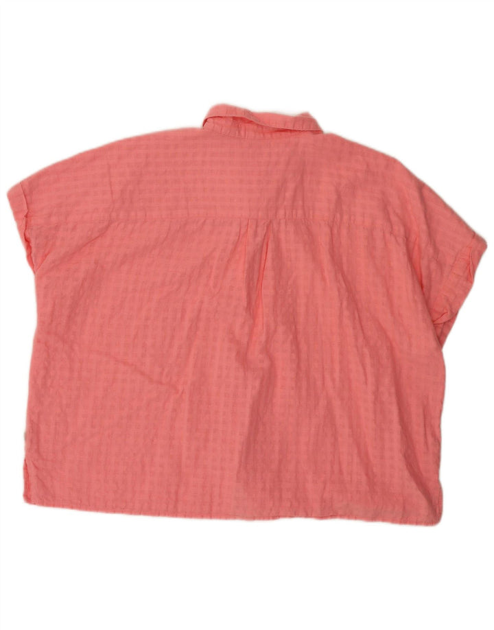 Camisa oversized feminina de manga curta Levi's Reino Unido 16 grande xadrez rosa