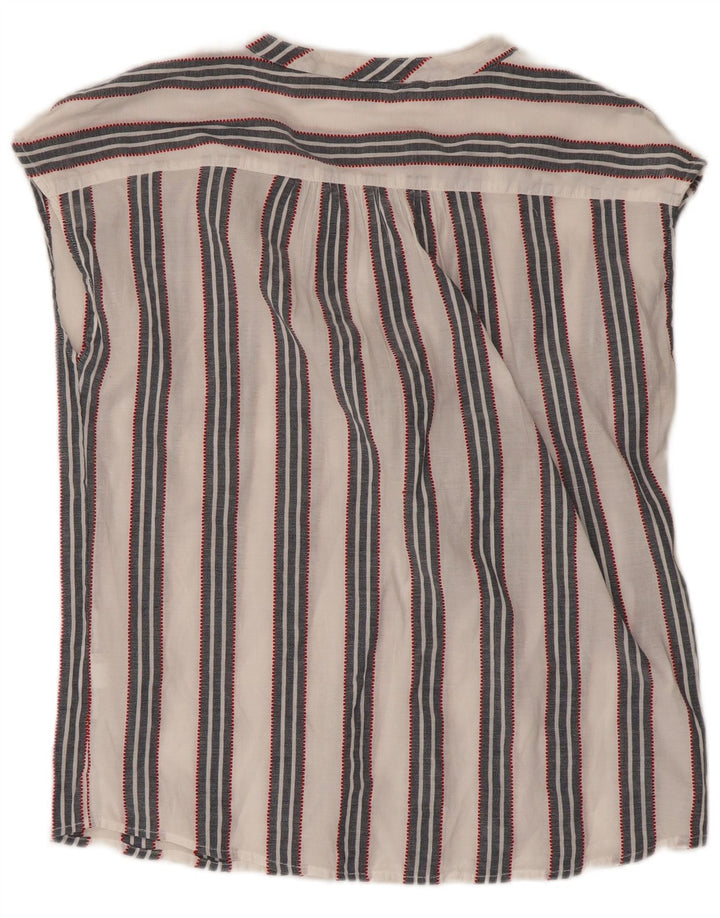 Blusa feminina sem mangas Tommy Hilfiger Top UK 14 listrado branco médio
