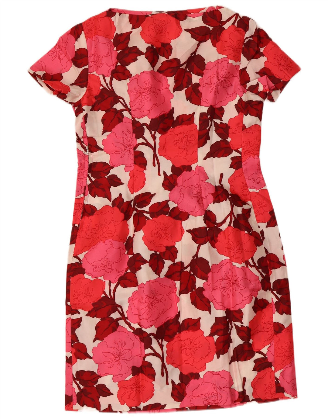 Vestido bainha feminino VINTAGE UK 12 floral vermelho médio