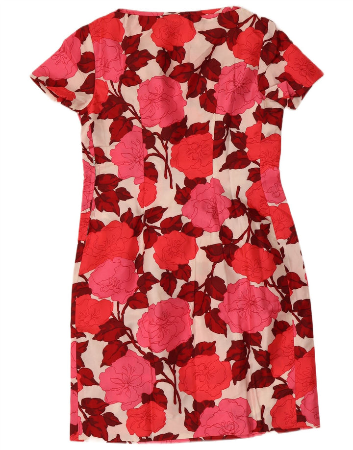 Vestido bainha feminino VINTAGE UK 12 floral vermelho médio