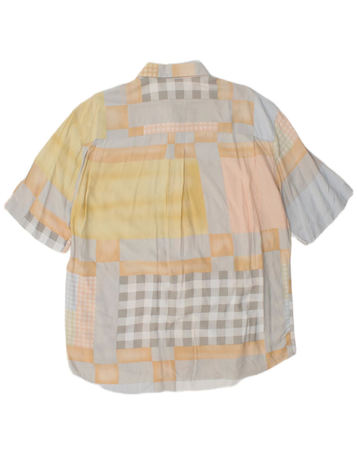 Camisa masculina de manga curta PAL ZILERI grande multicolorida patchwork viscose
