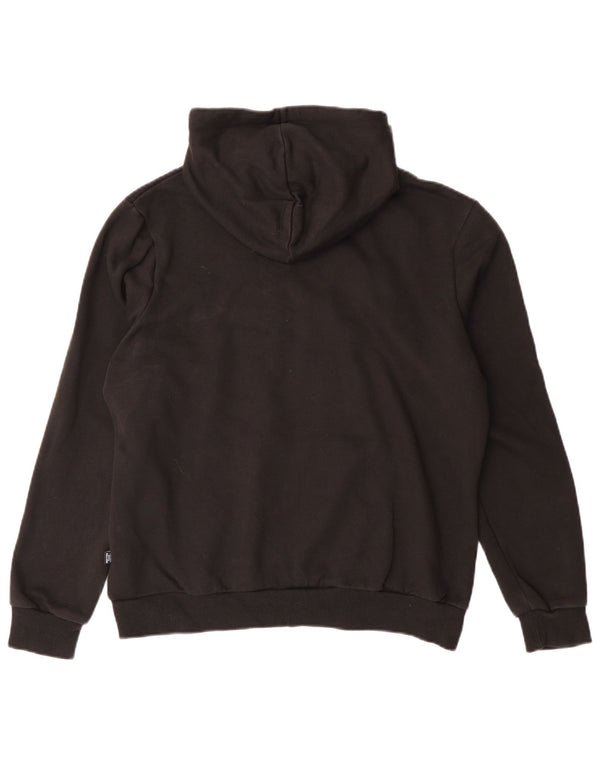 PUMA feminino gráfico moletom com capuz UK 16 grande algodão preto