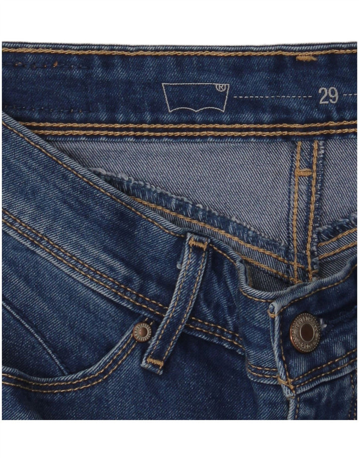 Jeans skinny de cintura média feminino Levi's W29 L32 azul