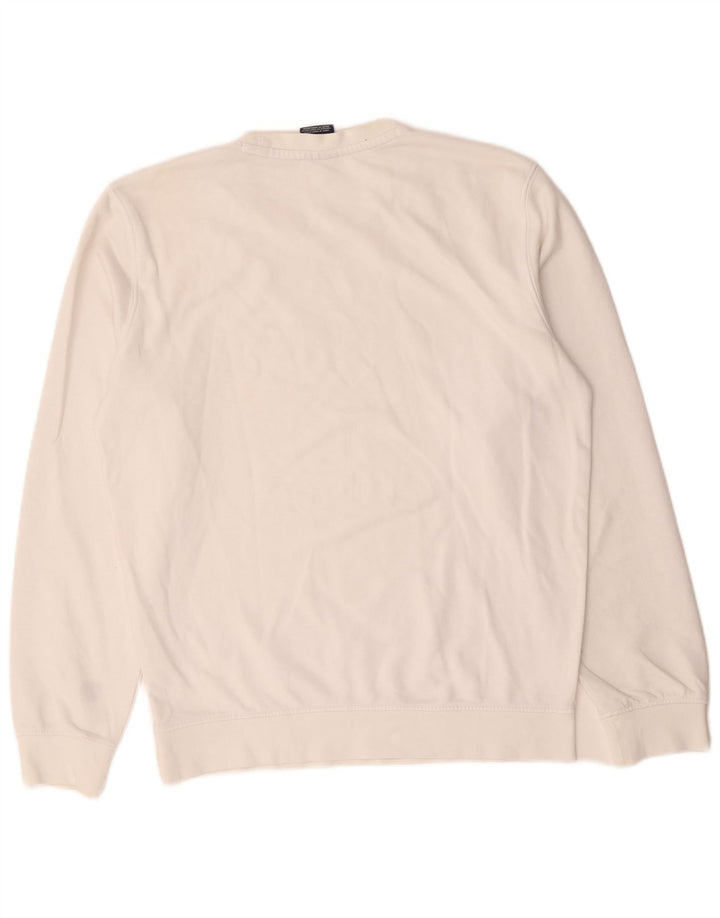 Champion masculino gráfico moletom jumper médio algodão branco