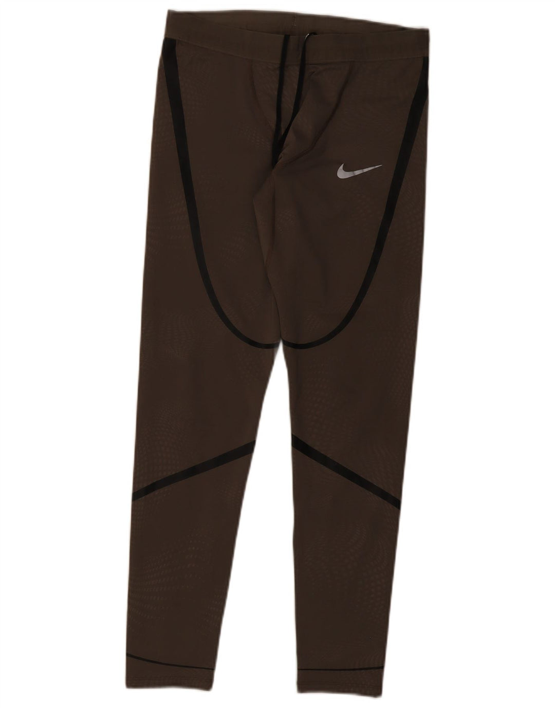 Leggings Nike Dri Fit UK 12 Médio Marrom Listrado Poliéster