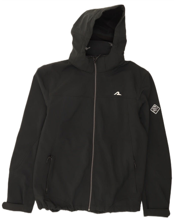 Jaqueta corta-vento masculina Rodeo com capuz UK 42 XL poliéster preto