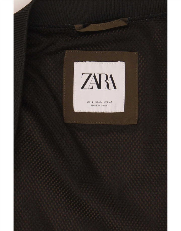 Jaqueta bomber masculina Zara UK 40 grande cáqui