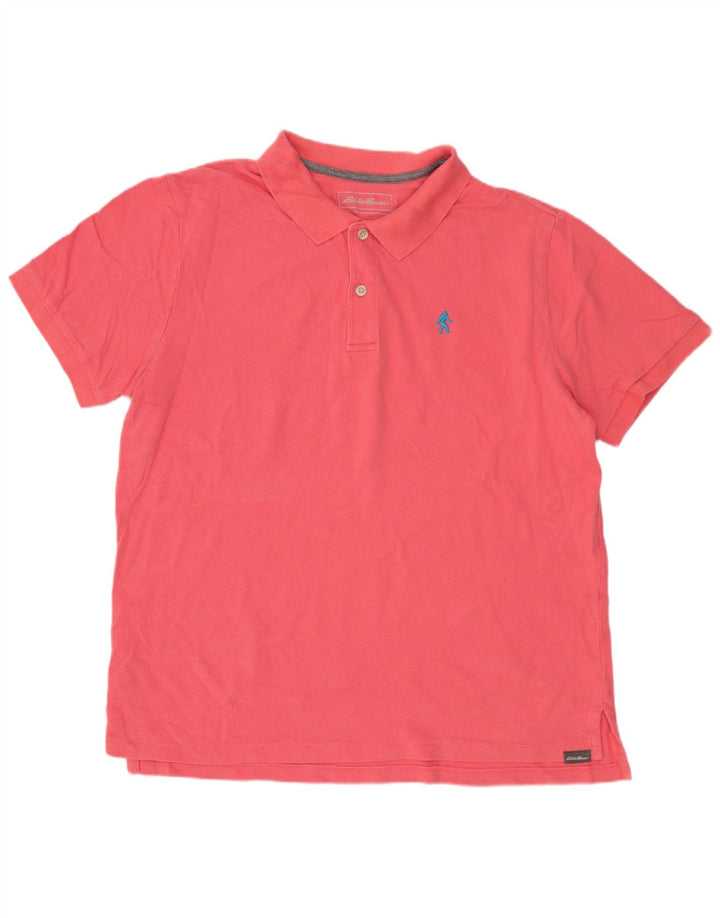 Camisa polo masculina EDDIE BAUER grande algodão rosa