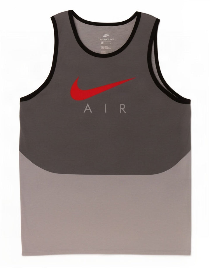 Colete gráfico masculino Nike Athletic Cut Top cinza médio colorblock poliéster