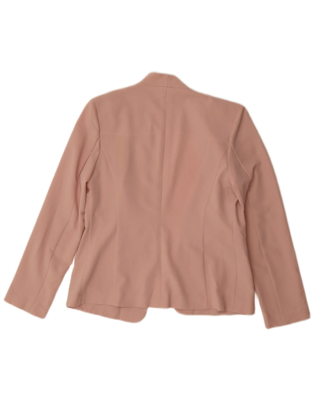 Jaqueta Blazer aberta feminina Marks & Spencer Reino Unido 12 poliéster rosa médio