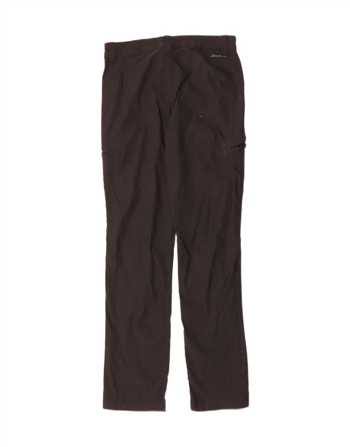 Calça cargo feminina Eddie Bauer reta US 4 pequena W30 L31 preta esportiva