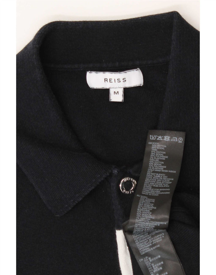 Camisa polo masculina Reiss médio azul marinho colorblock algodão