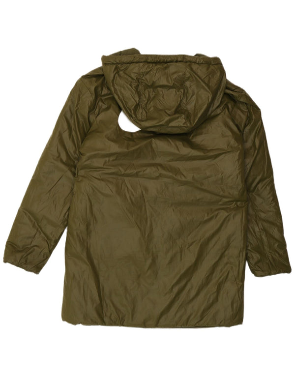 Casaco acolchoado reversível gráfico feminino Nike UK 14 poliéster cáqui médio