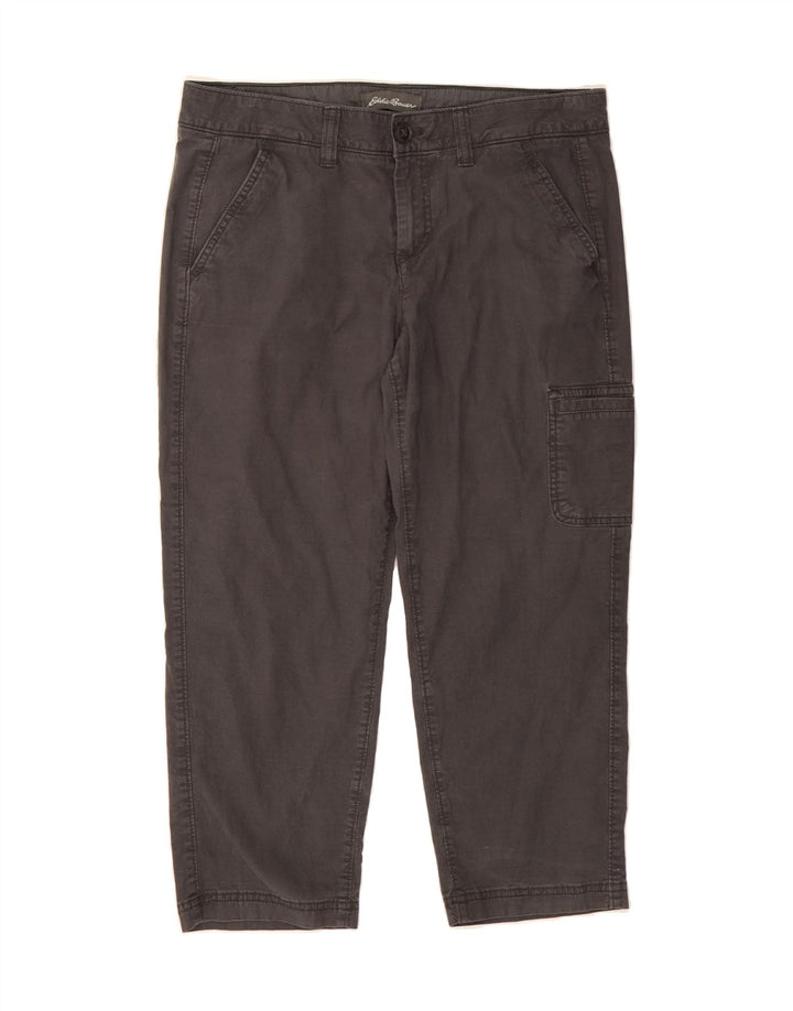 EDDIE BAUER Womens Straight Crop Cargo Trousers US 10 Large W34 L23 Grey Vintage Eddie Bauer and Second-Hand Eddie Bauer from Messina Hembry 