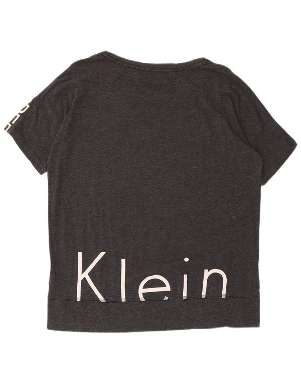 Calvin Klein Camiseta Feminina Performance Graphic Top UK 14 Cinza Médio