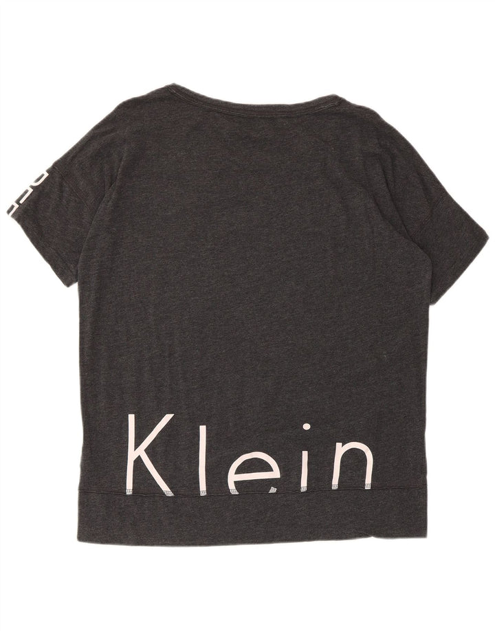Calvin Klein Camiseta Feminina Performance Graphic Top UK 14 Cinza Médio