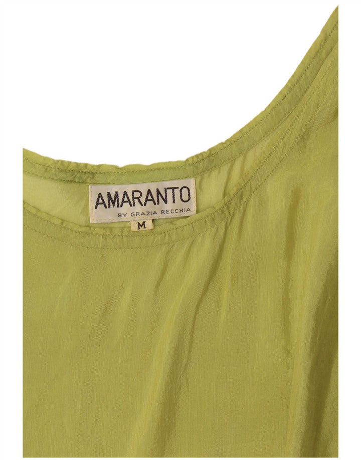 Blusa feminina Amaranto sem mangas oversized top UK 14 viscose verde médio