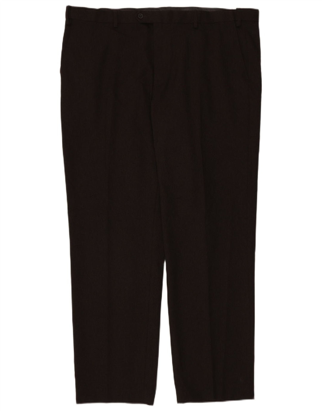 Calça masculina de ajuste regular Marks & Spencer W44 L33 poliéster marrom
